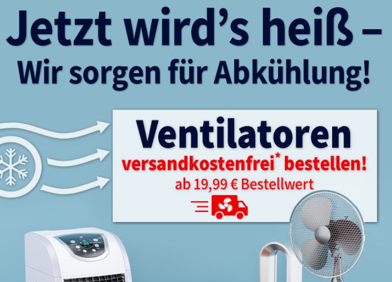 Völkner: Gratis-Versand auf Ventilatoren ab 19,99 Euro