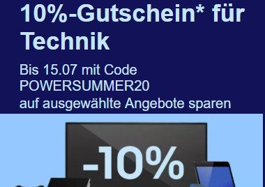 Ebay: 10 Prozent Rabatt auf Technik für zwei Wochen