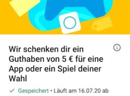 Google Play: 5 Euro geschenkt zum App-Kauf ab 25 Euro