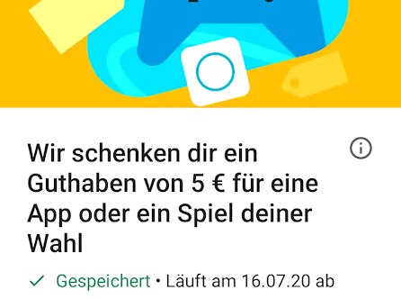 Google Play: 5 Euro geschenkt zum App-Kauf ab 25 Euro