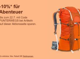 Ebay: 10 Prozent Rabatt auf Outdoor und Reise-Gutscheine