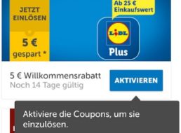 Gratis: Lidl-Gutschein über 5 Euro via „Lidl Plus“-App