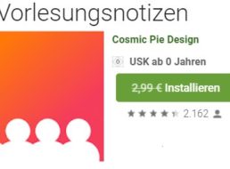 Gratis: App „Vorlesungsnotizen“ bei Google Play zum Nulltarif