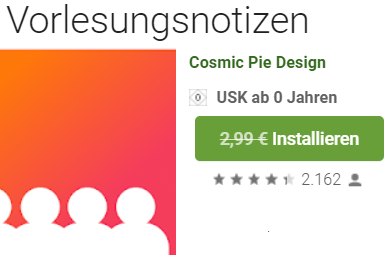 Gratis: App "Vorlesungsnotizen" bei Google Play zum Nulltarif