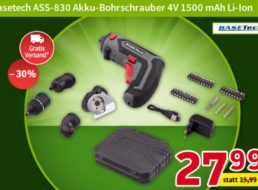 Völkner: Akku-Schraubendreher Basetech ASS-830 für 27,99 Euro frei Haus