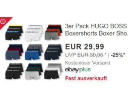 Hugo Boss: Dreierpack Boxershorts für 29,99 Euro frei Haus