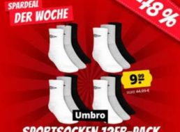 Sportspar: 12er-Pack Umbro-Socken für 9,99 Euro plus Versand