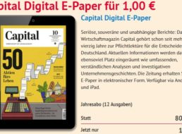 Knaller: Capital-Jahresabo als ePaper für 1 Euro, per Paypal zahlbar