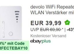 Ebay: WLAN-Repeater von Devolo als B-Ware für 35,99 Euro frei Haus