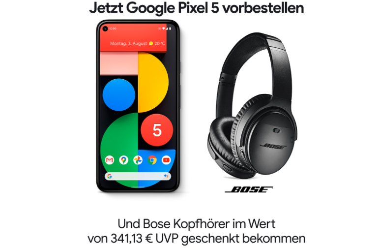 Gratis: Bose-Kopfhörer QC 35 II zum neuen Google Pixel 5 für 613,14 Euro