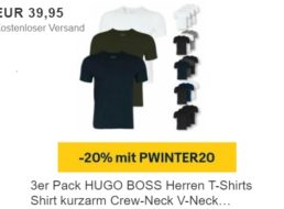 Ebay: Dreierpack T-Shirts von Hugo Boss für 31,96 Euro frei Haus