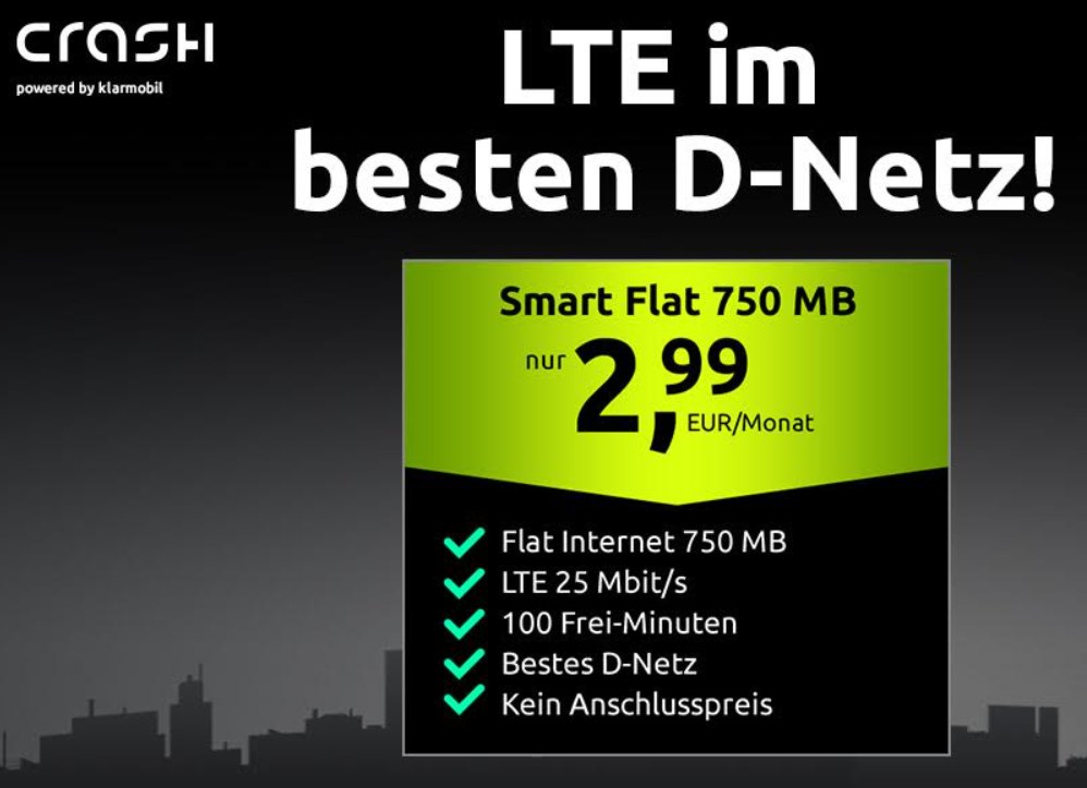 Telekom-Netz: Smart Flat mit 750 MB und 100 Minuten für 2,99 Euro