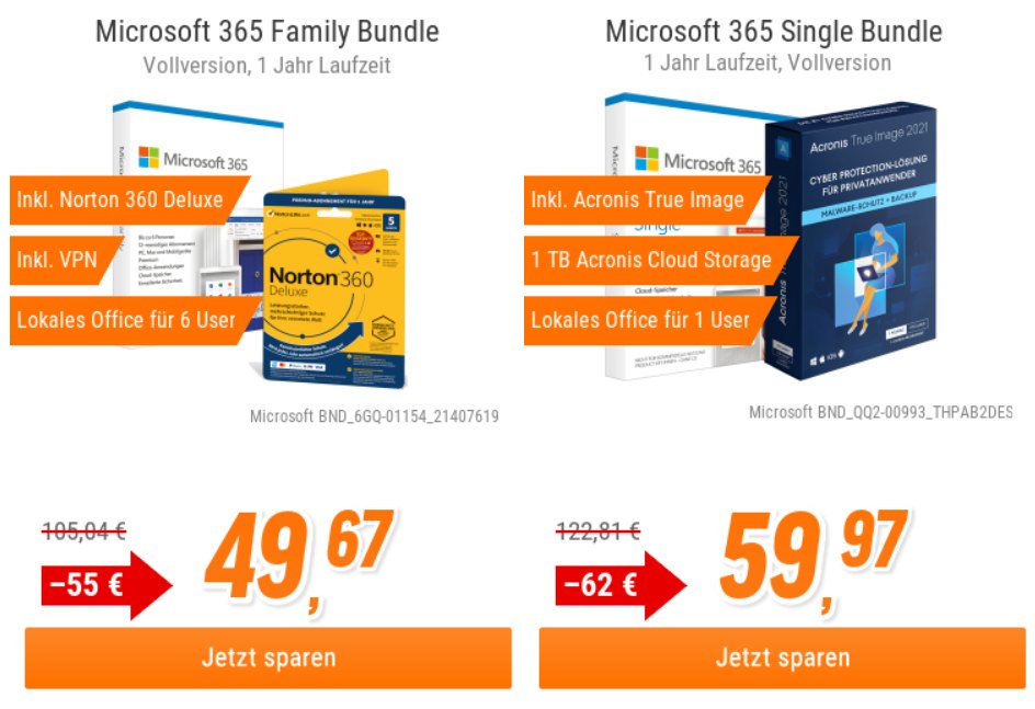 NBB: Microsoft 365 Family Bundle mit Norton 360 Deluxe für 49,67 Euro