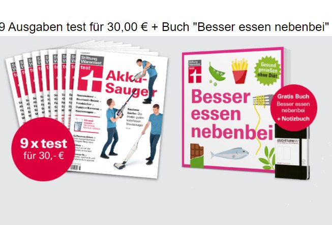 Test: Neun Ausgaben plus Buch "Besser essen nebenbei" für 30 Euro