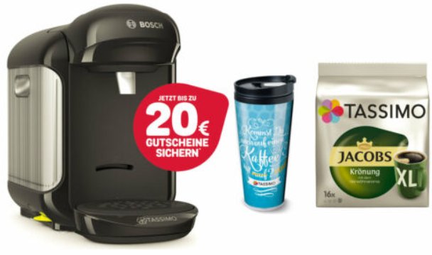 Ebay: Tassimo Vivy 2 mit Gutscheinen und Thermobecher für 29,99 Euro