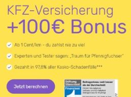 Gratis: Gutscheine über 100 Euro zur monatlich kündbaren KfZ-Versicherung