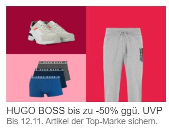 Hugo Boss: Sale bei Ebay mit Preisen ab 16,99 Euro