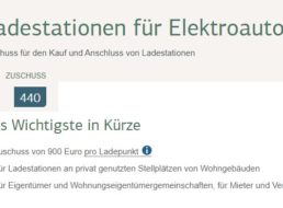 KfW: 900 Euro Zuschuss für KfZ-Ladestation / Wallbox ab sofort