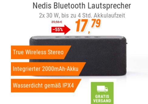 NBB: Outdoor-Bluetooth-Lautsprecher für 17,79 Euro frei Haus