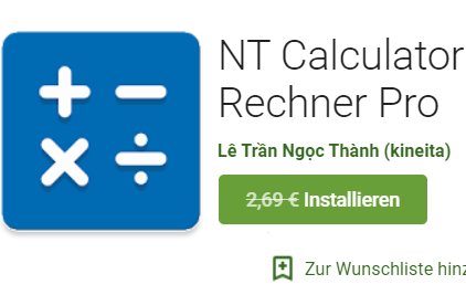 Gratis-App: "NT Calculator Pro" für 0 statt 2,69 Euro