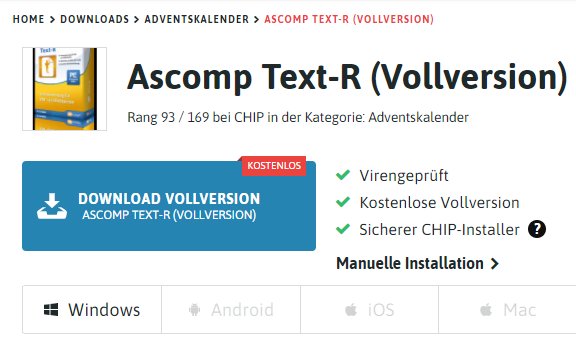 Gratis: Text-Scanner Ascomp Text-R heute zum Nulltarif