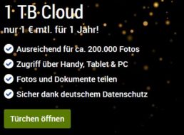 Cloud-Offerte: 1 TByte bei GMX und Web.de für 1 Euro / Monat