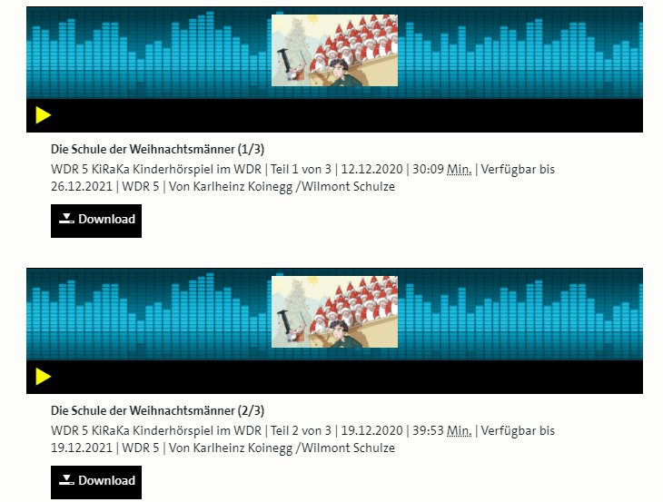 Gratis: Hörspiel "Die Schule der Weihnachtsmänner" zum Download