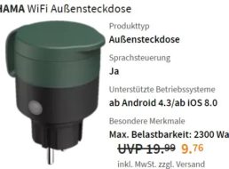 Saturn: Smarte Outdoor-Steckdose von Hama für 9,76 Euro