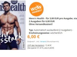 Mens Health: Zwei Ausgaben mit automatischem Ende für 6 Euro