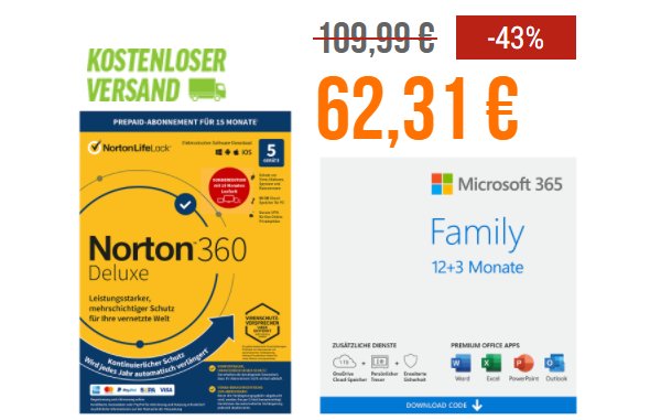 NBB: 15 Monate "Office 365 Family" für 62,31 Euro