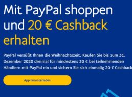 Paypal: 20 Euro Cashback für ausgewählte Kunden