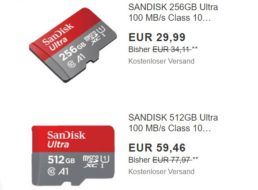 Ebay: Sandisk-microSDXC in zwei Versionen mit Rabatt