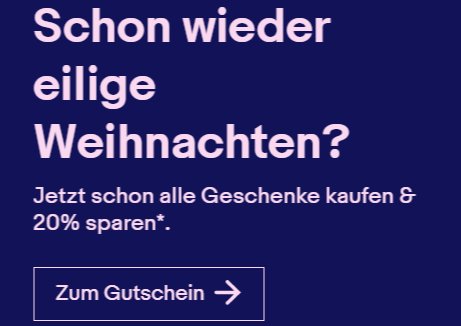 Ebay: 20 Prozent Rabatt auf ausgewählte Geschenkideen