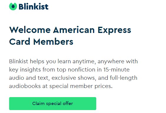 Knaller: 1 Jahr Blinkist gratis via American Express