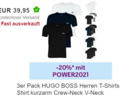 Hugo Boss: Dreierpack T-Shirts für 31,96 Euro frei Haus