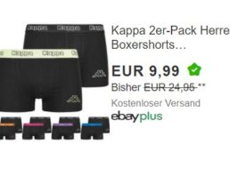 Kappa: Doppelpack Boxershorts für 9,99 Euro frei Haus