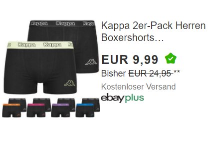 Kappa: Doppelpack Boxershorts für 9,99 Euro frei Haus