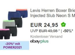 Levi’s: Viererpack Boxershorts dank Gutschein für 19,96 Euro frei Haus