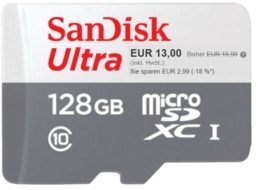 Ebay: Sandisk Ultra Speicherkarte mit 128 GByte für 13 Euro frei Haus