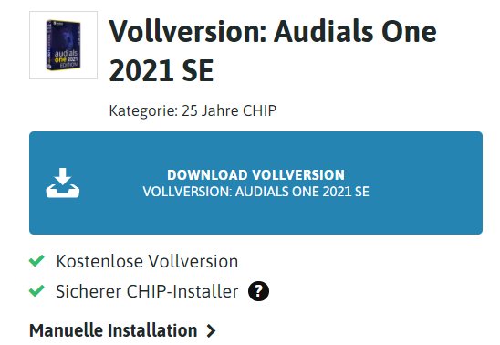 Gratis: "Audials One 2021 SE" via Chip zum Nulltarif