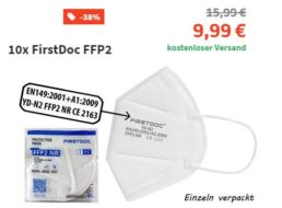 Völkner: 10er-Pack FFP2-Masken für 9,99 Euro frei Haus
