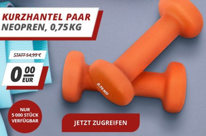 Druckerzubehoer: Hantelset ab 19,99 Euro Bestellwert gratis