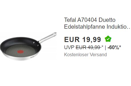 Tefal: Induktionsgeeignete Bratpfanne für 19,99 Euro frei Haus