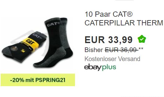 Caterpillar: 10er-Pack Thermosocken mit 20 Prozent Extra-Rabatt