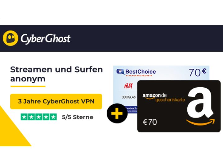 Wieder da: 3 Jahre Cyberghost VPN für rechnerisch 22 Cent im Monat