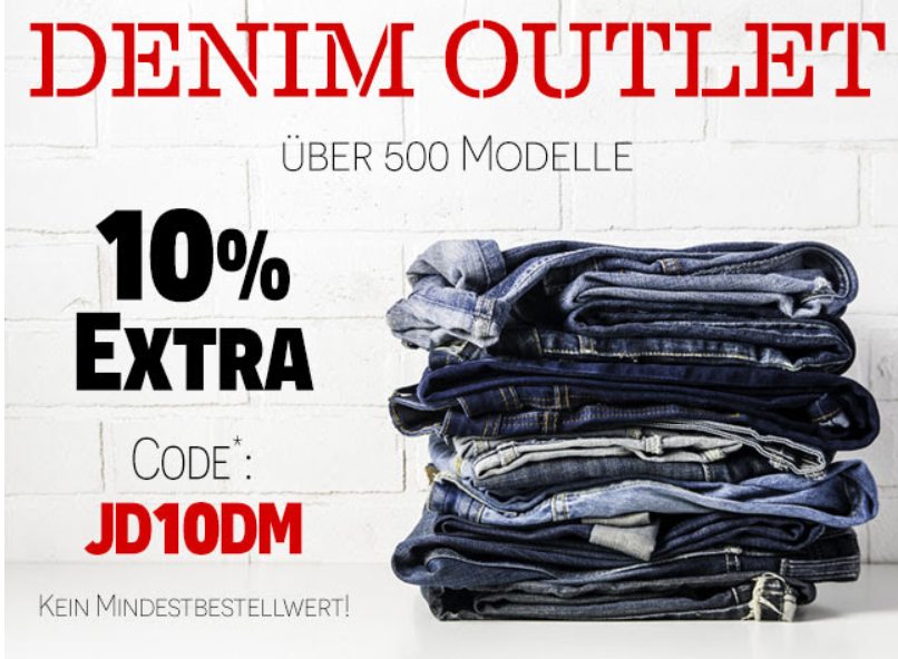 Jeans Direct: 10 Prozent Rabatt auf bereits reduzierte Ware