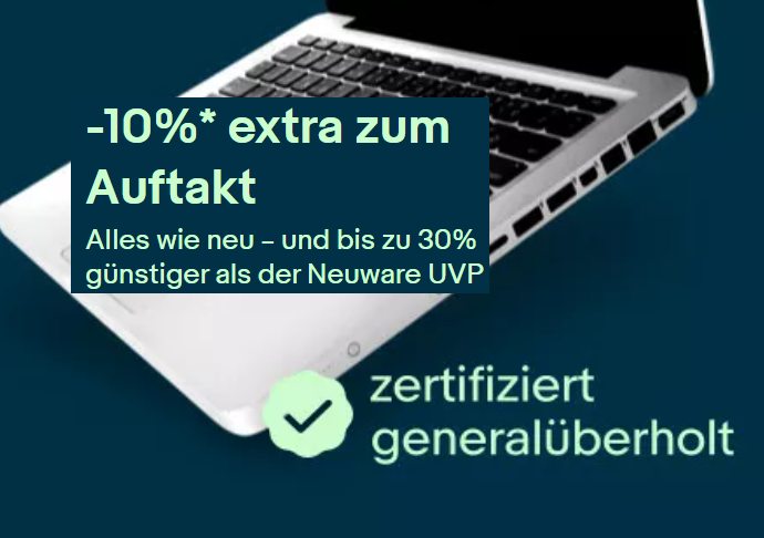 Ebay: 10 Prozent Rabatt auf generalüberholte Ware bekannter Marken