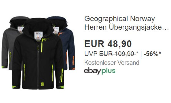 Geographical Norway: Atmungsaktive Übergangsjacke für 48,90 Euro frei Haus