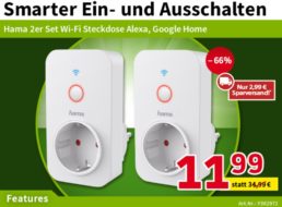 Hama: Doppelpack WLAN-Steckdosen für 14,98 Euro frei Haus