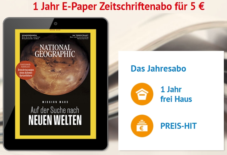 National Geographic: ePaper zum Jahrespreis von 5 statt 55 Euro